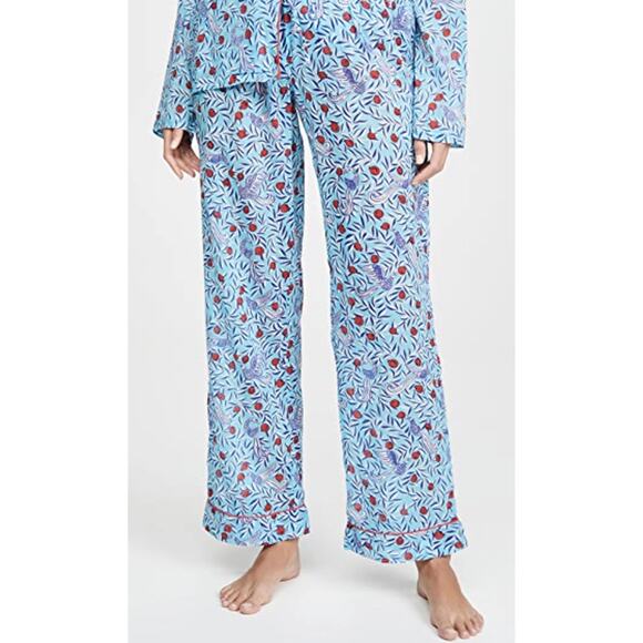 Banjanan Moondust Pajama Pants Delph Bird Wave Blue S - Picture 1 of 7